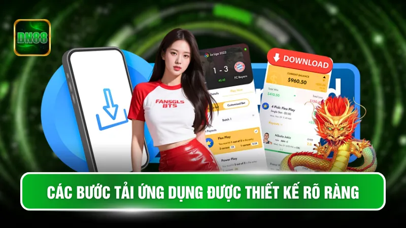 Các bước tải ứng dụng được thiết kế rõ ràng